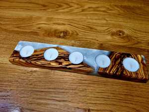 Portavelas Ecológico de Resina y Madera, Forma Personalizada, Elegante, Hecho a Mano, para Decoración de Mesa de Oficina en el Hogar - Product Image 3