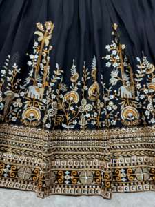 Lehenga Choli pour soirée, réversible, décontracté, pour le travail, avec fil et sequins de 9 mm, taille jusqu'à 44 pouces - Product Image 6