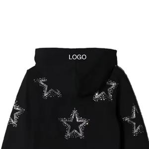 Novedad: Sudaderas con Capucha de Felpa de Algodón de Primera Calidad para Hombre, Temporada de Invierno, Diseño de Bolsillo con Pedrería - Product Image 6