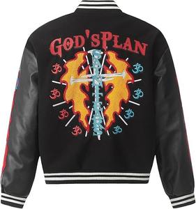 แจ็คเก็ตพิมพ์ลายกราฟิกสำหรับผู้ชาย, เสื้อแจ็คเก็ตปาร์เก้ปาร์เก้ขนแกะหนาสไตล์วินเทจซูเปอร์สตาร์ - Product Image 2