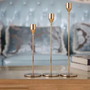 Precio al por mayor, nuevo diseño, soporte votivo chapado en oro de latón y Metal para decoración del hogar, vajilla de Navidad, vela elegante - Product Image 3