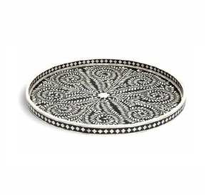 Wholesale Indian Decor Handicrafts Round Bone Inlay Serving <b>Tray</b> for Hotels Restaurants & Home Decor - Product Image 4