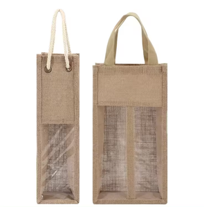 Bolsa de vino de yute 100% ecológica, venta al por mayor de alta calidad, Material Natural de yute, buen valor, uso promocional personalizable - Product Image 3