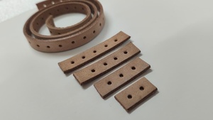 แผ่นหนังแท้เคลือบทอง 10K รูปทรงเพชร ยี่ห้อ Wholesale Conifer สำหรับงานเย็บหนัง หนังฟอกฝาด พร้อมรู - Product Image 3