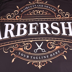 Capas de salón de color negro completo impermeable peluquero poliéster corte de pelo capa de peluquería y capa de tinte para el cabello - Product Image 6