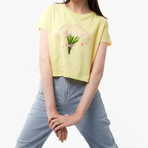 Nouvelle tendance, haut court pour femmes, t-shirt, style jeune, manches courtes, décontracté, tendance, tissu respirant, à porter tous les jours - Product Image 2