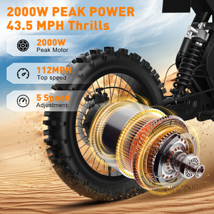 <span class=keywords><strong>Precio</strong></span> de Fábrica al por Mayor, Nueva Motocicleta Eléctrica Todoterreno para Adultos GT73 52V 2000W de Alta Velocidad con Batería de Litio, 61-80km/h, Neumáticos Anchos - Product Image 6