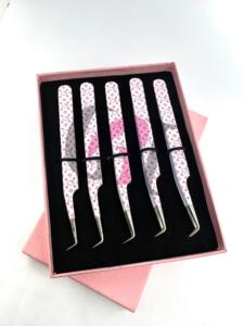 Revestimiento de papel Hello Kitty de alta calidad, pinzas de extensión de pestañas japonesas de acero inoxidable de 90 grados, herramientas de belleza con logotipo personalizado - Product Image 3