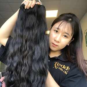 Vendeurs de paquets de cheveux vierges du Vietnam non traités cuticule intacte trame double trame extensions de cheveux humains bruts du temple vietnamien - Product Image 4