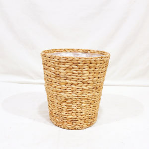 Artex Dong Thap Minimalist Multifunction Set of 4 Woven Water Hyacinth Cylindrical <b>Planter</b> Basket with <b>Liner</b> - Product Image 6