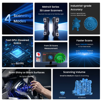 Escáner 3D Industrial Revopoint MetroX Pro, Escáner de Metrología Láser Azul de 0.01 mm para Inspección y Medición de Calidad