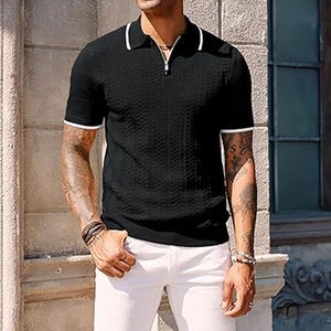 Chemises polo en tricot à demi-zip pour hommes respirantes, décontractées, légères, de haute qualité, vêtements de rue, chemise polo de golf - Product Image 4