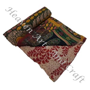 Hot Selling Handmade Kantha <b>Quilt</b> Gudari Cotton Printed Indian Blanket Gold Supplier Wholesale for Hotel Use-GD1107 - Product Image 3