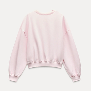 Haute qualité femmes automne/hiver haut court extérieur tissu épais sweat avec Logo personnalisé sur le devant pour le jogging - Product Image 5