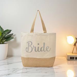 Sac fourre-tout en toile de jute et de coton biodégradable personnalisé EcoBlend Sac à fermeture éclair réutilisable et écologique pour femmes à la mode - Product Image 4