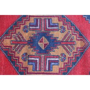 Turkish Accent Rug, 3.4x5.4 ft Vintage Rug, <b>Red</b> <b>Wool</b> Rug - Product Image 5