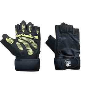 UNIQUE GYM WEAR Wholesale Leather Unisex Gym <b>Gloves</b> with Adjustable Wrist Strap for <b>Weight</b> Lifting Black Sport Workout <b>Gloves</b> - Product Image 1