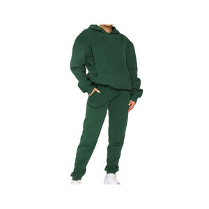 Conjunto Deportivo Informal de Talla Grande con Logotipo Personalizado, Sudadera con Capucha y Pantalones de 2 Piezas, 100% Algodón Ecológico para Mujer, Invierno - Product Image 3