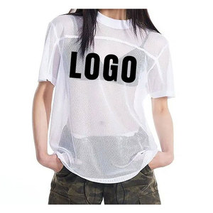T-shirt pour femme en jersey de coton épais coupe carrée personnalisée Streetwear Style Hip Hop imprimé tissu en maille couleur unie Logo grande taille - Product Image 6