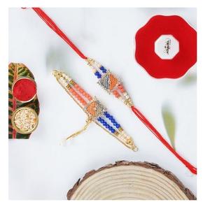 ชุดของขวัญ rakhi พร้อมขนาดปรับได้เหมาะสำหรับแฟชั่นและเครื่องประดับขายปลีกในราคาที่ดีที่สุด - Product Image 1