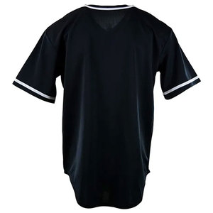 เสื้อเบสบอลสีดำแบบสั่งทำพิเศษสำหรับทีมกีฬา Tombola แขนสั้น ผ้าตาข่าย โพลีเอสเตอร์ 100% ติดกระดุมด้านหน้า สำหรับผู้ใหญ่ ใส่ได้ทั้งชายและหญิง ระบายอากาศได้ดี - Product Image 2