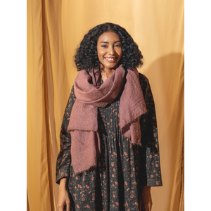Long <b>Woollen</b> <b>Scarf</b> with Printed Rose Pattern for Winter Season - Product Image 2