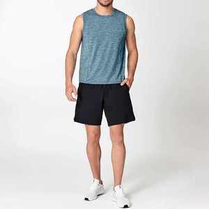 Débardeurs sans manches décontractés et respirants pour hommes, écologiques, pour la gym et le sport, en polyester/coton, vente en gros - Product Image 3