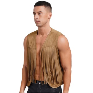 Mens Vintage Short Waistcoat Open Front Loose Leather Tank Top Western <b>Cowboy</b> <b>Vest</b> Coat Waterproof Windproof Winter - Product Image 1