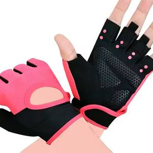Guantes de Halterofilia Profesionales de Medio Dedo Color Rosa, Transpirables, con Cierre de Velcro Ajustable, Unisex, para Entrenamiento Físico - Product Image 4