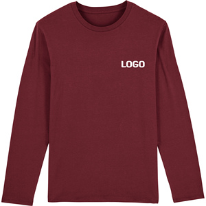 T-shirt pour hommes de haute qualité des fabricants du Bangladesh, col rond, manches longues, logo personnalisable, service OEM direct de l'usine - Product Image 1