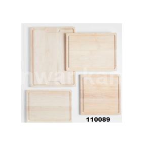 Lot de 4 planches à découper rectangulaires en bois massif pour comptoir de cuisine à domicile, hôtel et restaurant - Product Image 1