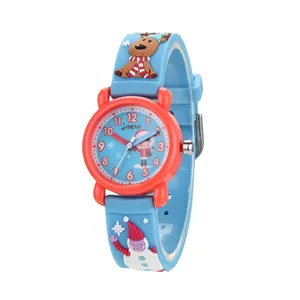 Snowman Elk 3D Cartoon Christmas Hot Selling Fashion Gift Kids Watches Waterproof for 3 4 5 6 7 8 9 10 years