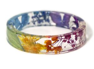 เครื่องประดับทำด้วยมือกำไลข้อมืออะคริลิคเรซิ่นหลากสีแวววาวกำไลข้อมืออะคริลิคทรงสี่เหลี่ยมที่ไม่สม่ำเสมอสำหรับ - Product Image 2