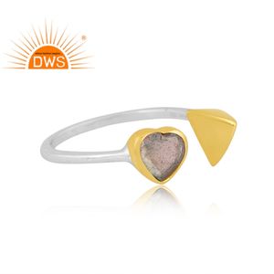 Dernières tendances bague ajustable en argent sterling fin pierre précieuse Labradorite naturelle fabricant de bijoux personnalisés - Product Image 2