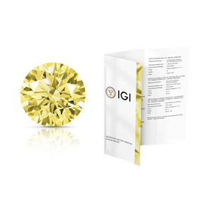 1.50 Carat Round Cut IGI Certified Vivid Fancy Yellow Diamants cultivés en laboratoire Pierres artificiellement synthétisées en vrac - Product Image 1