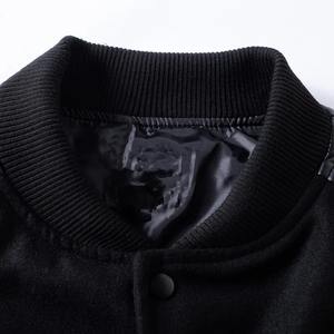 Costume de baseball en simili cuir pour hommes, veste en laine vintage américaine, veste d'université brodée en patchwork pour hommes, printemps et automne - Product Image 4