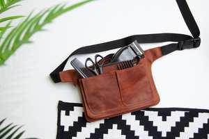 Personnalisé de haute qualité taille coiffeur porte-ciseaux barbier outil de coiffure ceinture en cuir véritable LBB-0001 - Product Image 6