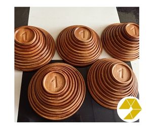 Plateau en bois élégant avec design écologique Plateau en bois durable Formes carrées ovales rondes pour un service alimentaire moderne et sophistiqué - Product Image 5