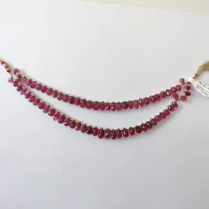 Großhandel facettierte rosa Turmalin Tropfen Stränge Halskette Rubylite Gute Qualität natürlichen Edelstein facettierte Perlen