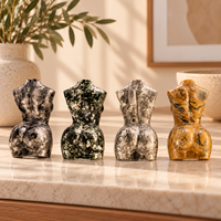 Sculpture de torse féminin multi-matériaux en pierre polie, figurine de femme en cristal faite à la main, décoration d'intérieur, cadeau