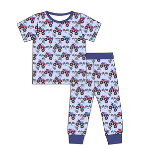 WeiWei vendita calda su misura all'ingrosso stampa di bambù in viscosa pigiama doppia cerniera di bambù pagliaccetto per bambine Set di abbigliamento - Product Image 3