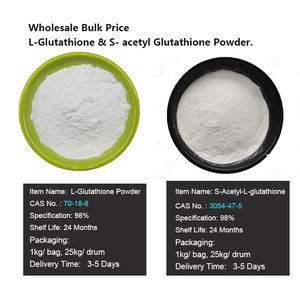 Pin credit Großhandel Bulk Food/Kosmetik qualität Haut aufhellung HPLC <span class=keywords><strong>98</strong></span>% l-Glutathion Reduziertes L-Glutathion-Pulver - Product Image 2