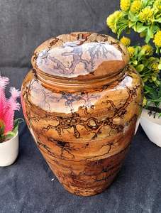 Urne Lichtenberg à la main pour cendres humaines Mangowood et résine urne de crémation boîte funéraire adulte grande urne funéraire pour cendres - Product Image 2