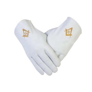 Gants maçonniques sur mesure de conception OEM Marque privée Gants maçonniques en coton de bonne qualité - Product Image 4