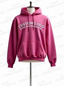 Jersey con capucha de patrón sólido informal para hombre 100% algodón poliéster polar logotipo personalizado bordado sudadera de invierno pulóver - Product Image 4