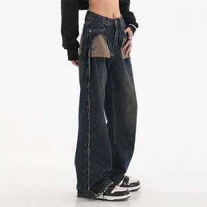 Femmes de haute qualité professionnel décontracté pleine longueur jean pantalon à la mode mi-taille droite Style prix de gros pour l'hiver - Product Image 4