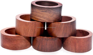 Anneaux de serviette en résine et bois de style moderne carré, de haute qualité, faits à la main, pour la restauration, les mariages et les fêtes - Product Image 5