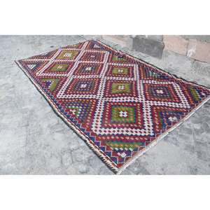 Alfombra turca Vintage área grande 6,6X10,6 pies tradicional rojo blanco diseño de retazos Material de lana respaldo de látex alfombra de habitación de 10mm - Product Image 2