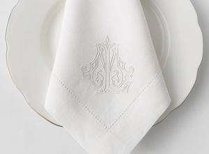 100% Linen Hemstitched Embroidered Monogrammed Japan Style Customized Color Logo Tea <b>Napkin</b> Square Fine Dining Wedding <b>Napkins</b> - Product Image 2