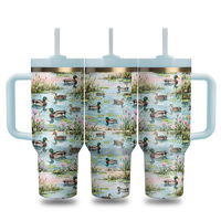 Gobelet isotherme en acier inoxydable de 40 oz de haute qualité avec logo personnalisé Mallard Duck, pour les voyages en plein air, bouteilles d'eau